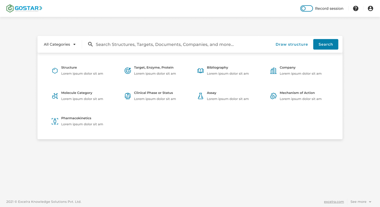 Redesigned Excelra search