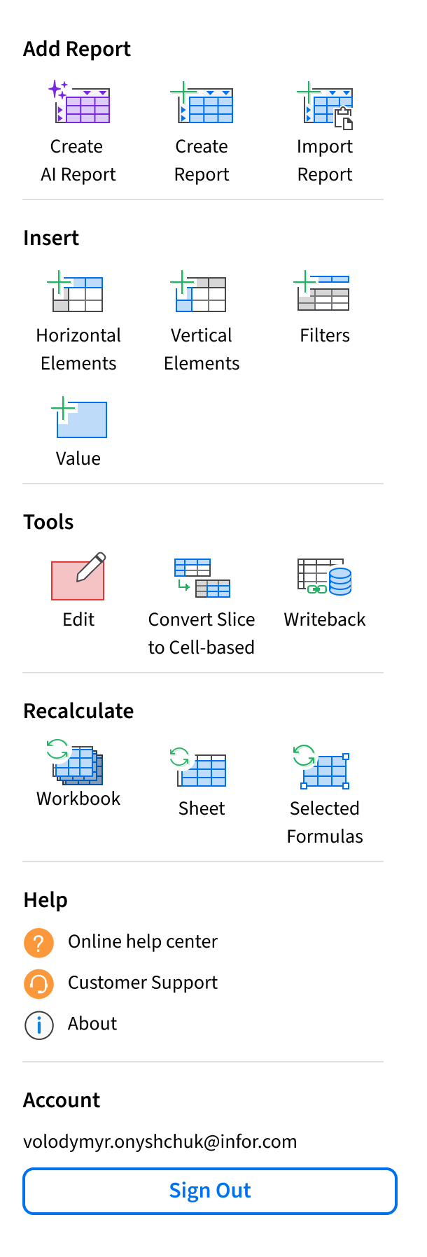 Main page of the Plugin
